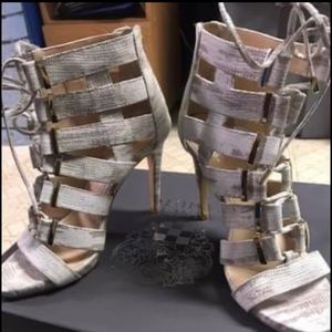 Vince Camuto Snake Skin Sandal Heels